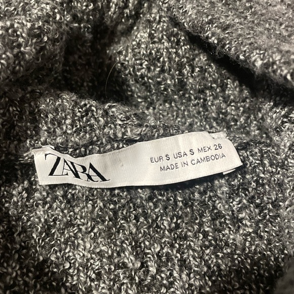 Zara Grey Oversized Hoodie Size Small - Picture 3 of 8